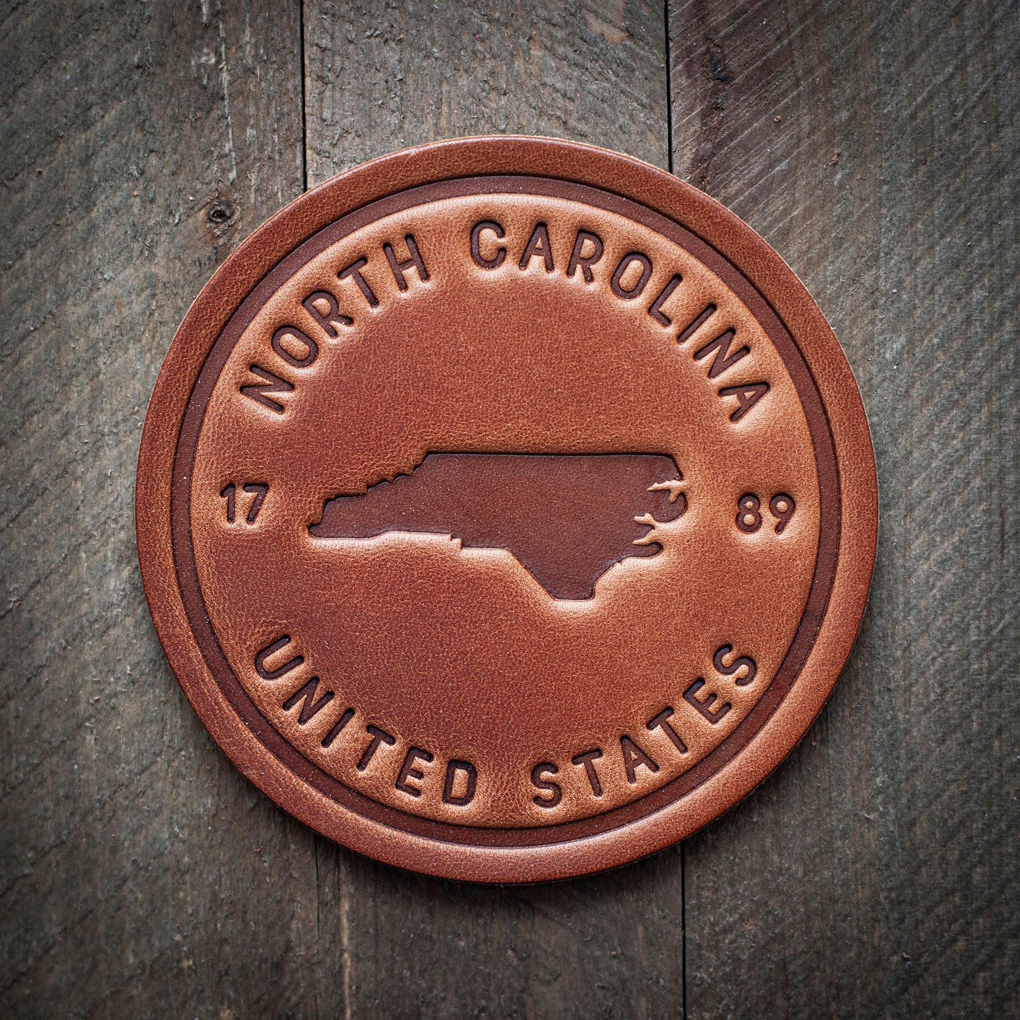 Sugarhouse Leather North Carolina State Silhouette Coaster
