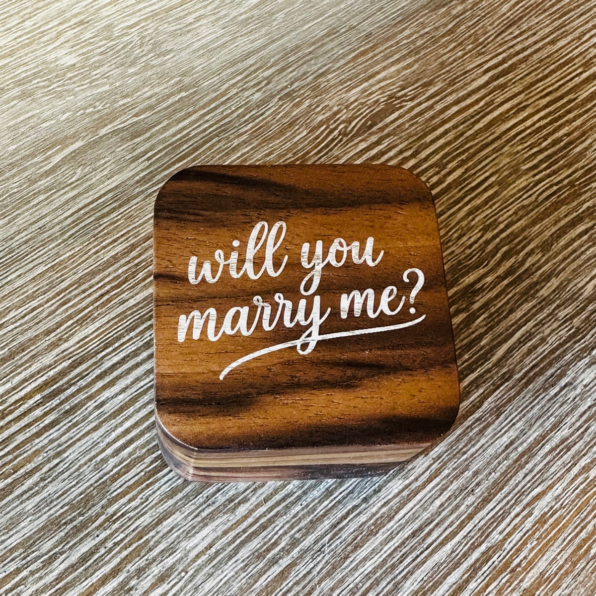 Will You Marry Me Engraved Proposal Box