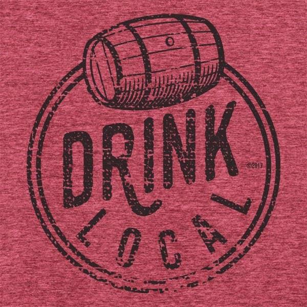 Red Vintage "Drink Local" T-Shirt - Rust & Refined