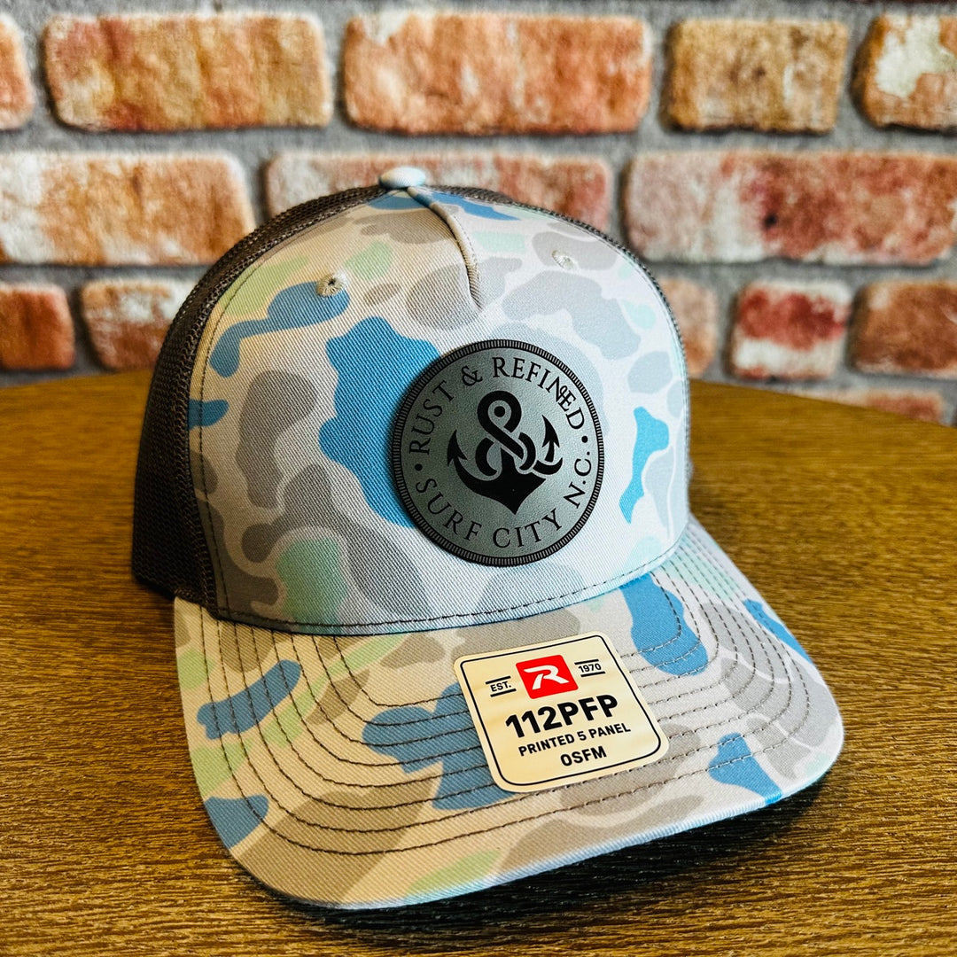R&amp;R Anchor Blue Camo Trucker Hat