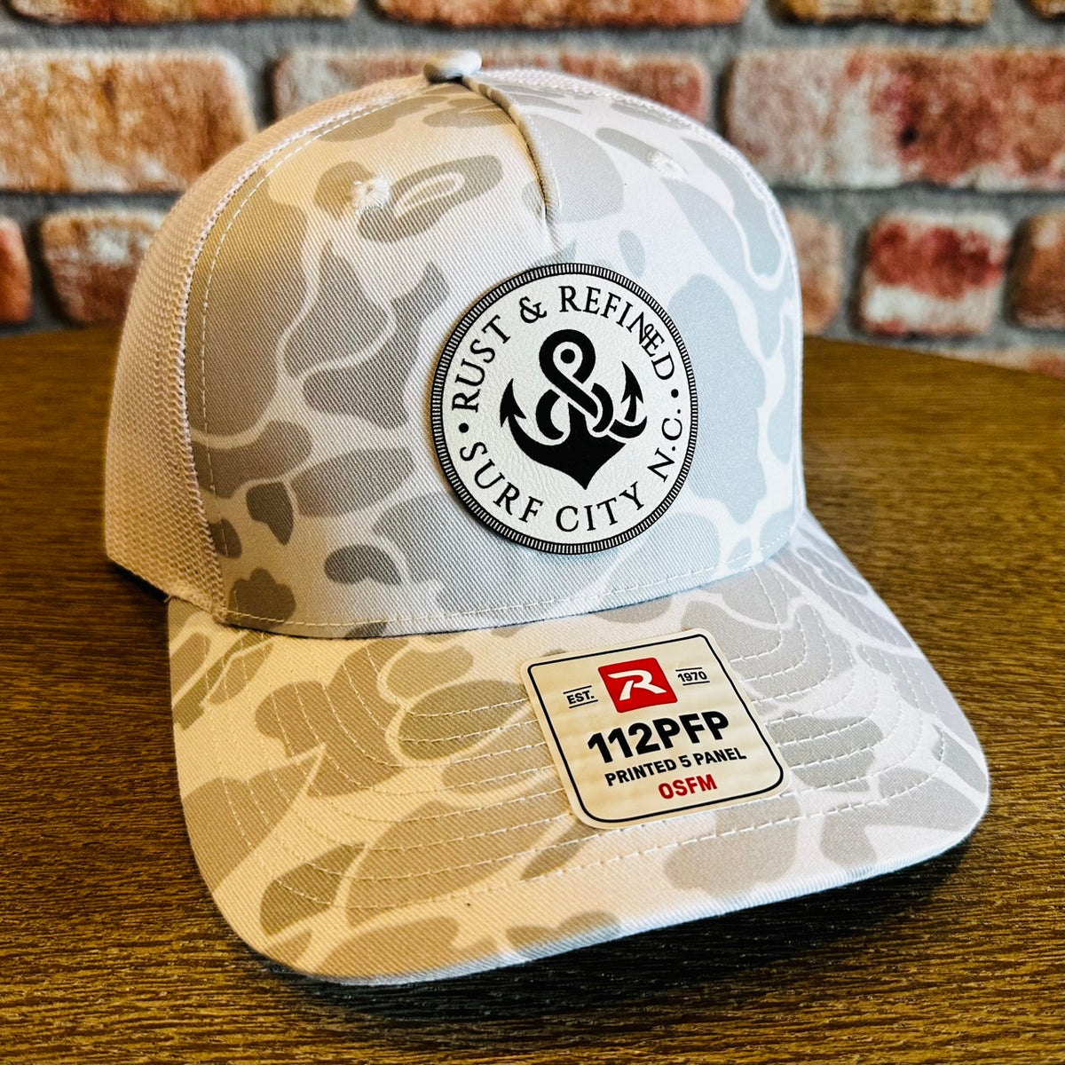R&R Anchor White Camo Trucker Hat