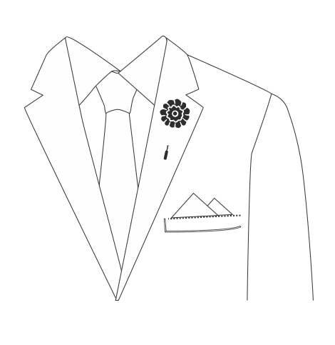Stolen Riches - Black and Grey Cotton Lapel Pin - Rust & Refined