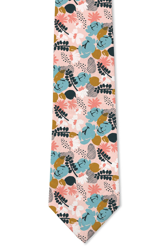 Tough Apparel - April Pink and Blue Floral Tie - Rust & Refined