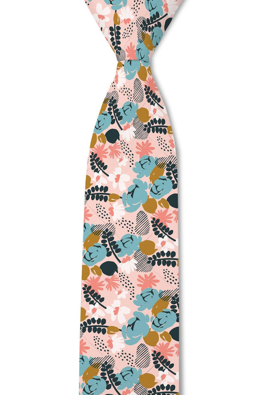 Tough Apparel - April Pink and Blue Floral Tie - Rust & Refined