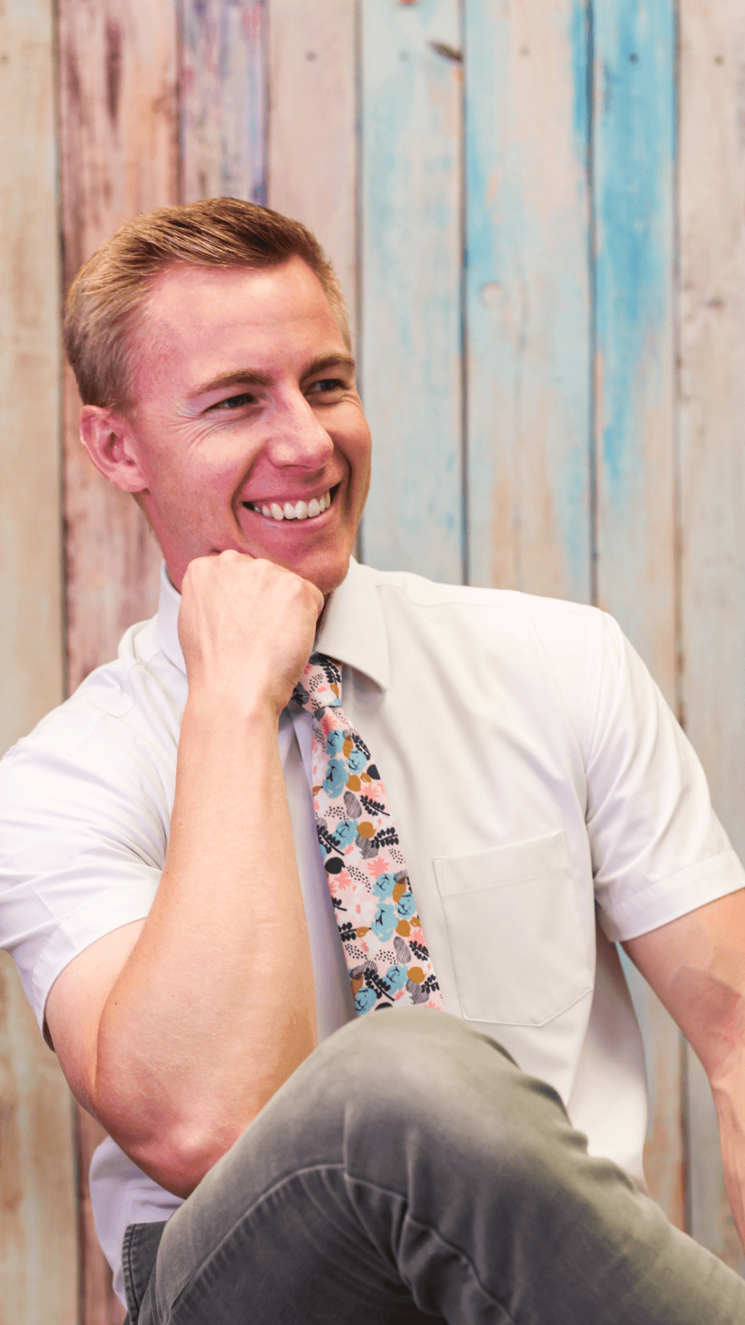 Tough Apparel - April Pink and Blue Floral Tie - Rust & Refined