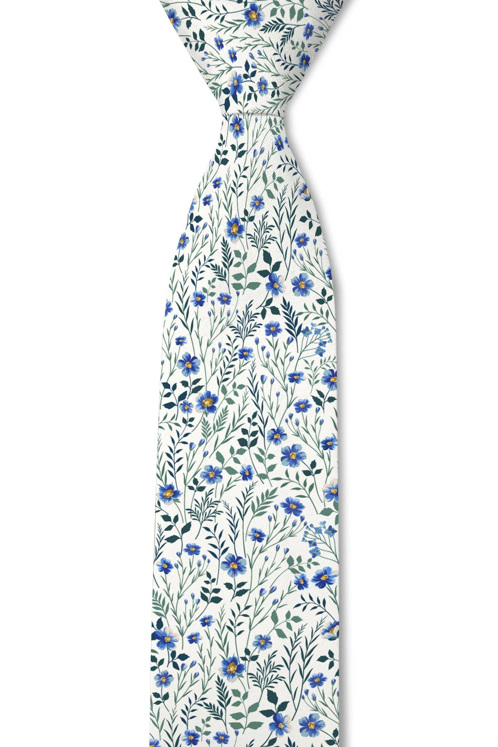 Tough Apparel - Blue and White Flower Meadow Tie - Rust & Refined