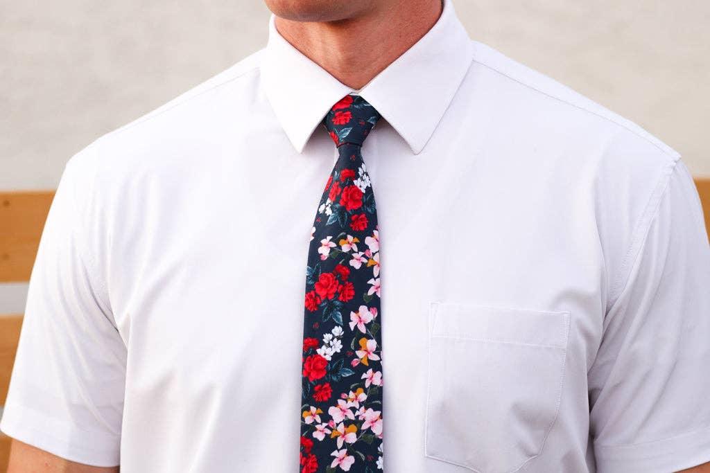 Tough Apparel - Blue Tropic Tie: 2.5" Slim/Skinny Tie - Rust & Refined
