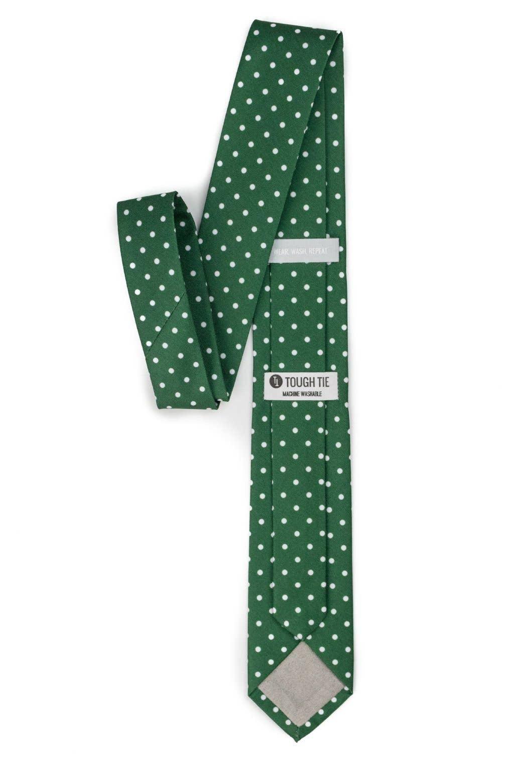 Tough Apparel Dublin Green Polka Dot Tie: 2.5" Slim/Skinny & 3.25" Standard - Scottish Sayings Included - Rust & Refined