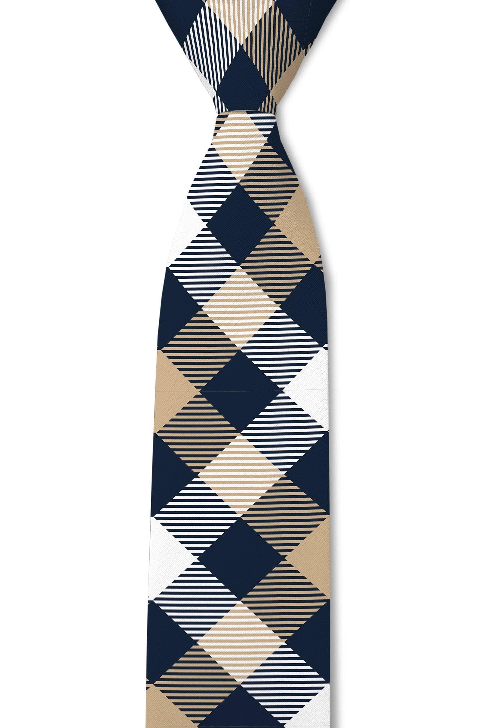 Tough Apparel - Duke Gold and Navy Gingham Tie - Rust & Refined