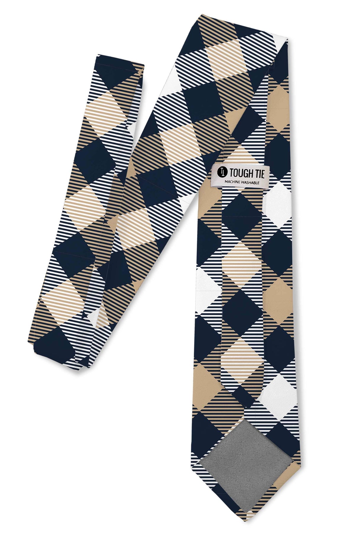 Tough Apparel - Duke Gold and Navy Gingham Tie - Rust & Refined