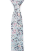 Tough Apparel - Jones - Mint Green Floral Tie: 2.5" Slim/Skinny Tie - Rust & Refined