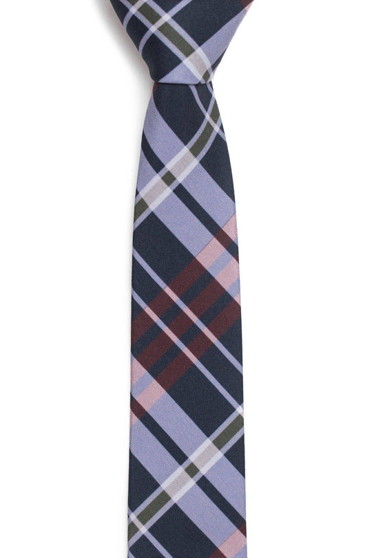 Tough Apparel - Kevin Navy and Red Plaid Tie - Rust & Refined