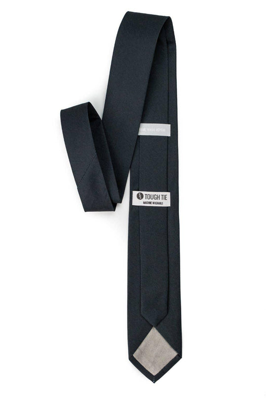 Tough Apparel - Mariana - Solid Black Tie: 2.5" Slim/Skinny Tie - Rust & Refined