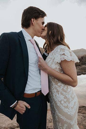 Tough Apparel - OMG - Blush Pink Tie: 2.5" Slim/Skinny Tie - Rust & Refined
