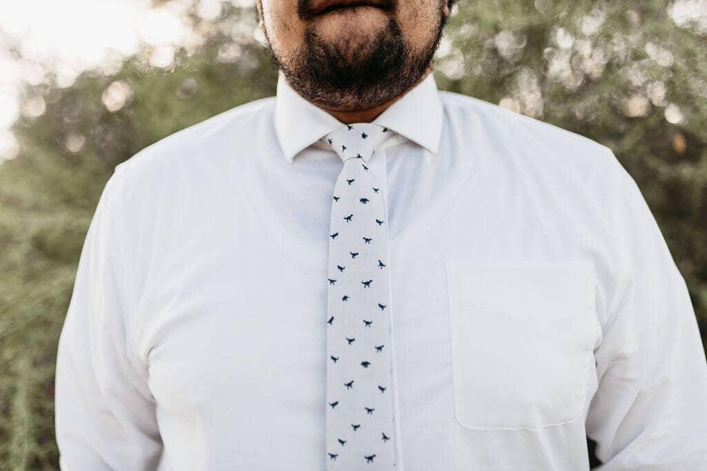 Tough Apparel - Spike - Cream Dinosaur Tie: 3.25" Standard Tie - Rust & Refined