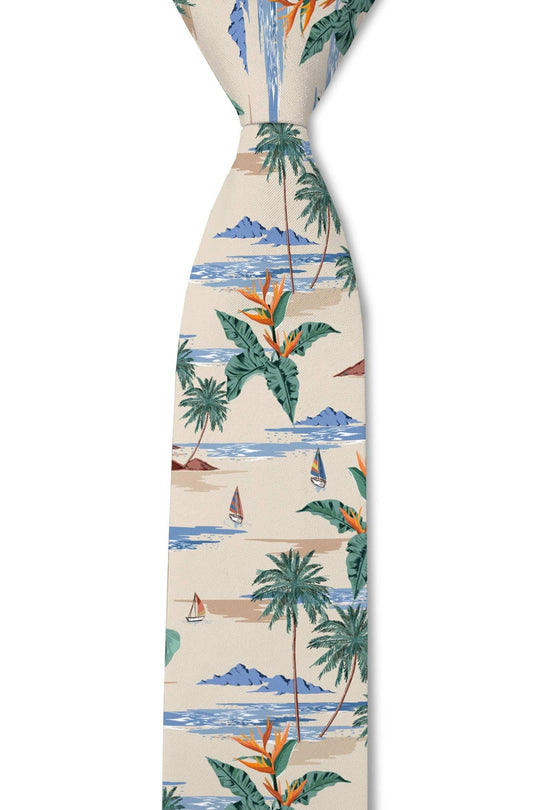 Tough Apparel - Stuart Magnum - Tan Vintage Island Tie: 3.25" Standard Tie - Rust & Refined