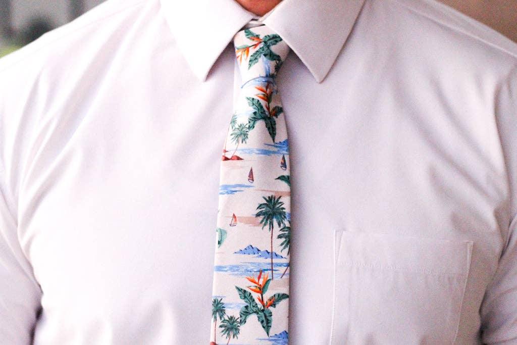 Tough Apparel - Stuart Magnum - Tan Vintage Island Tie: 3.25" Standard Tie - Rust & Refined