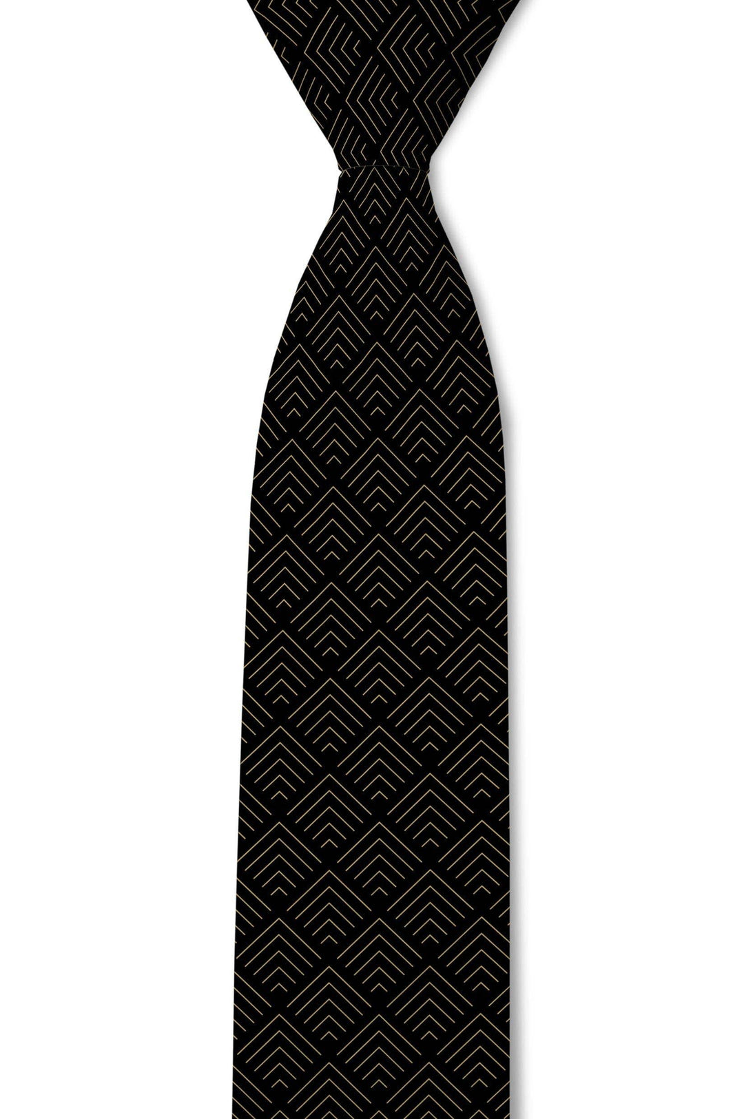 Tough Apparel - Vogue – Subtle Gold and Black Tie: 3.25" Standard Tie - Rust & Refined