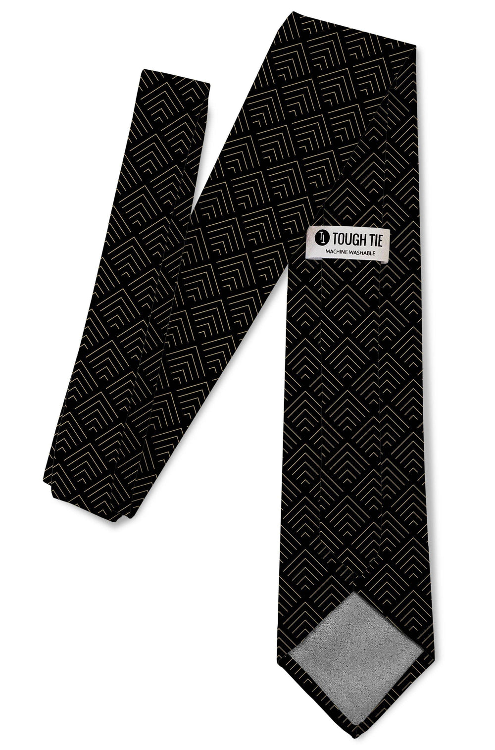 Tough Apparel - Vogue – Subtle Gold and Black Tie: 3.25" Standard Tie - Rust & Refined