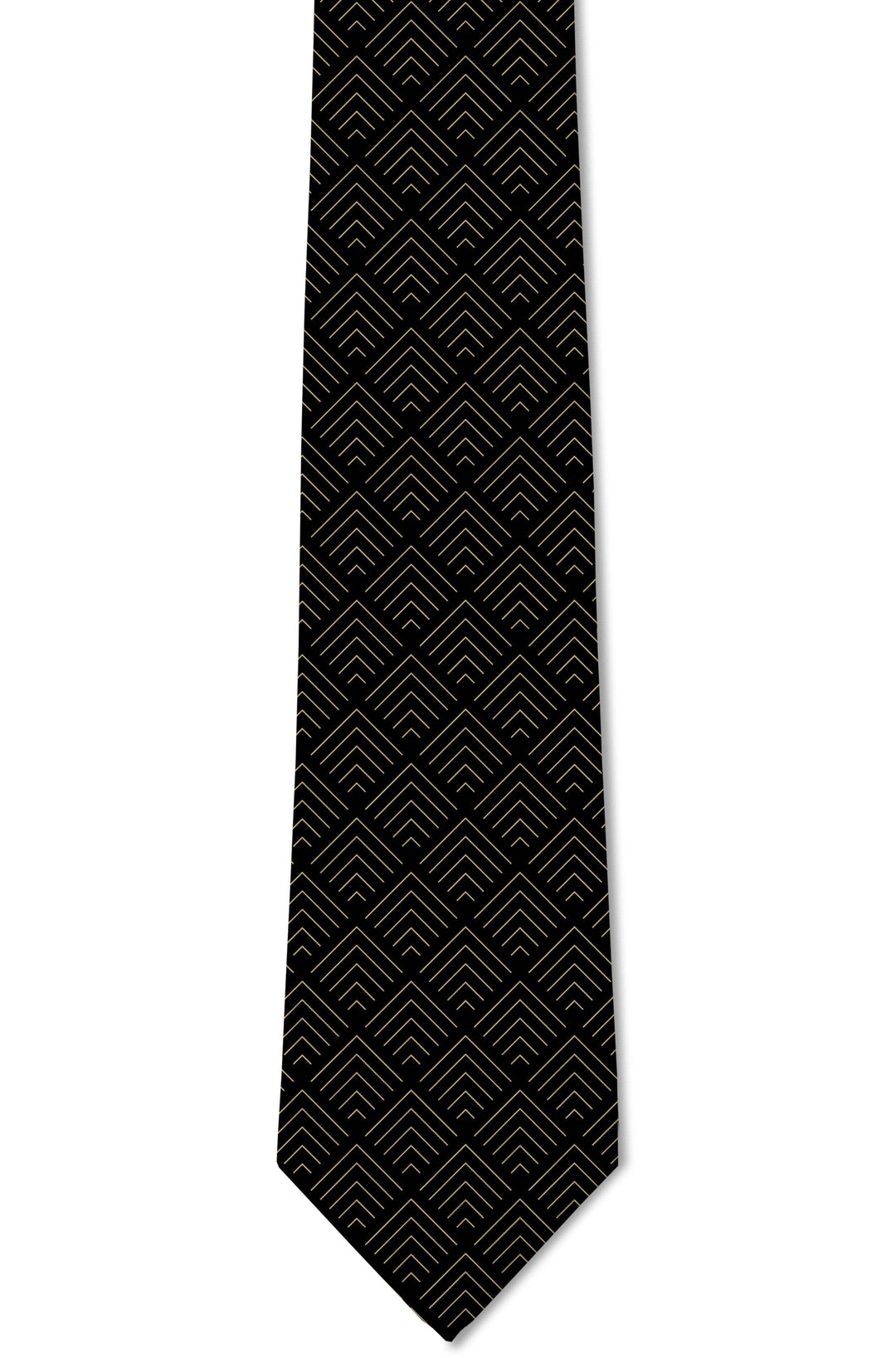 Tough Apparel - Vogue – Subtle Gold and Black Tie: 3.25" Standard Tie - Rust & Refined