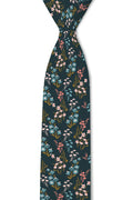 Tough Apparel - Willow - Blue Daisy Floral Tie: 3.25" Standard Tie - Rust & Refined