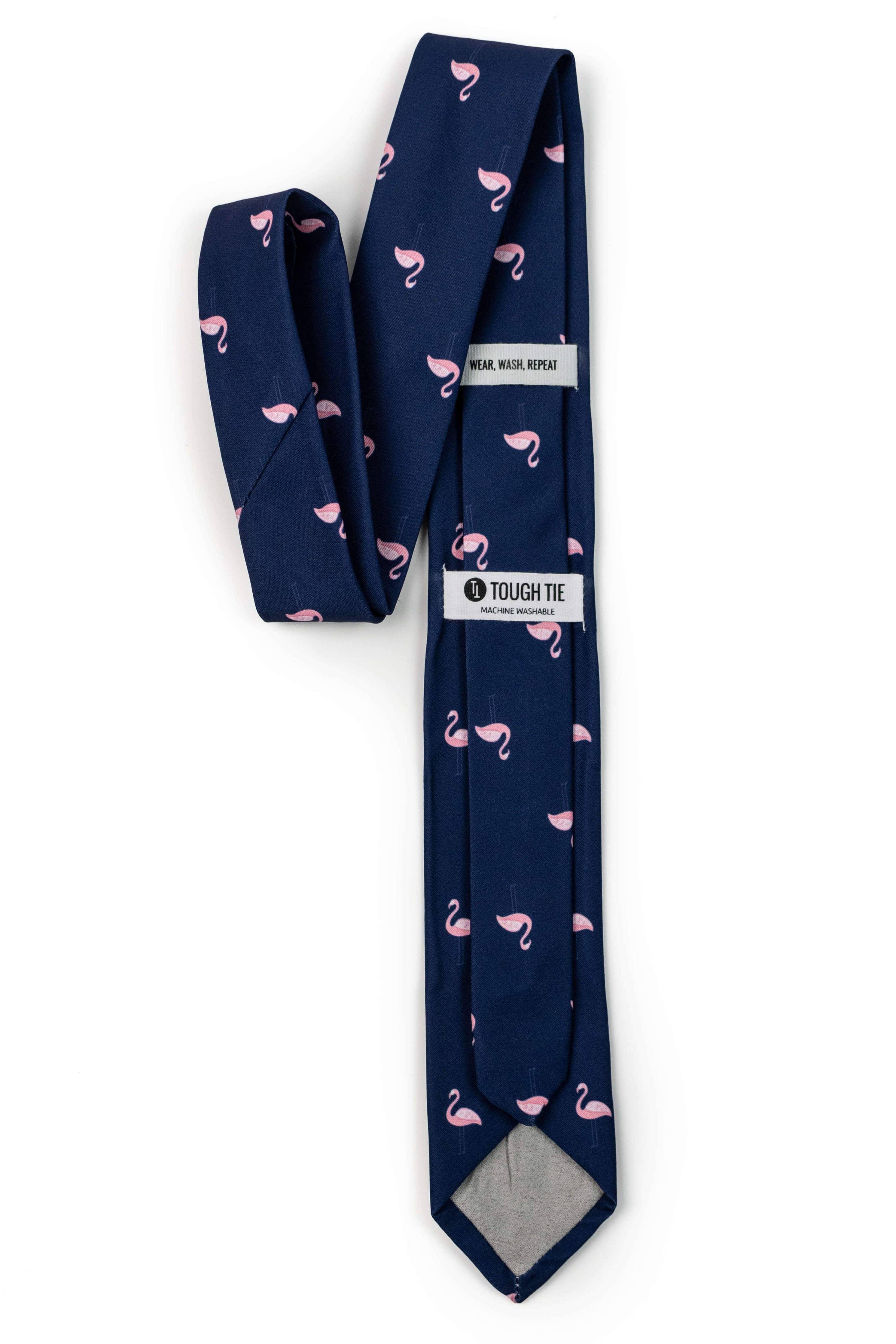 Tough Apparel - Yo-Yo - Blue Pink Flamingo Tie: 3.25" Standard Tie - Rust & Refined