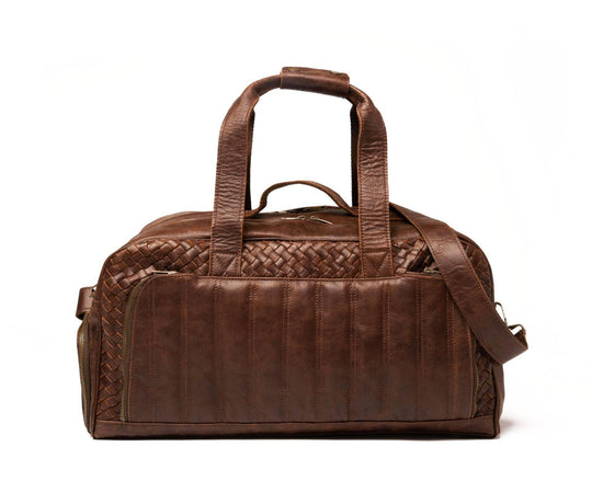 Woven Leather Duffle: Dark Brown - Rust & Refined